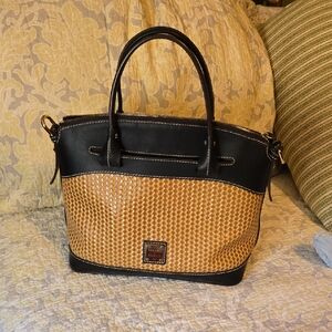 Dooney & Bourke Black and Tan Satchel